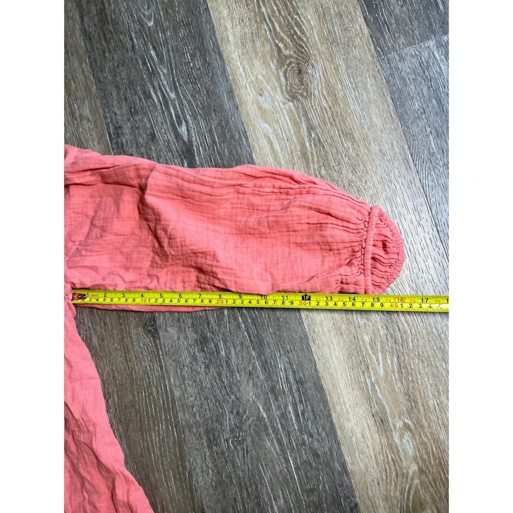 Old Navy Blouse Womens XXL Pink Excellent V-Neck Long‎ Sleeve Gauze Cotton Top